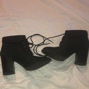 Black heeled booties
